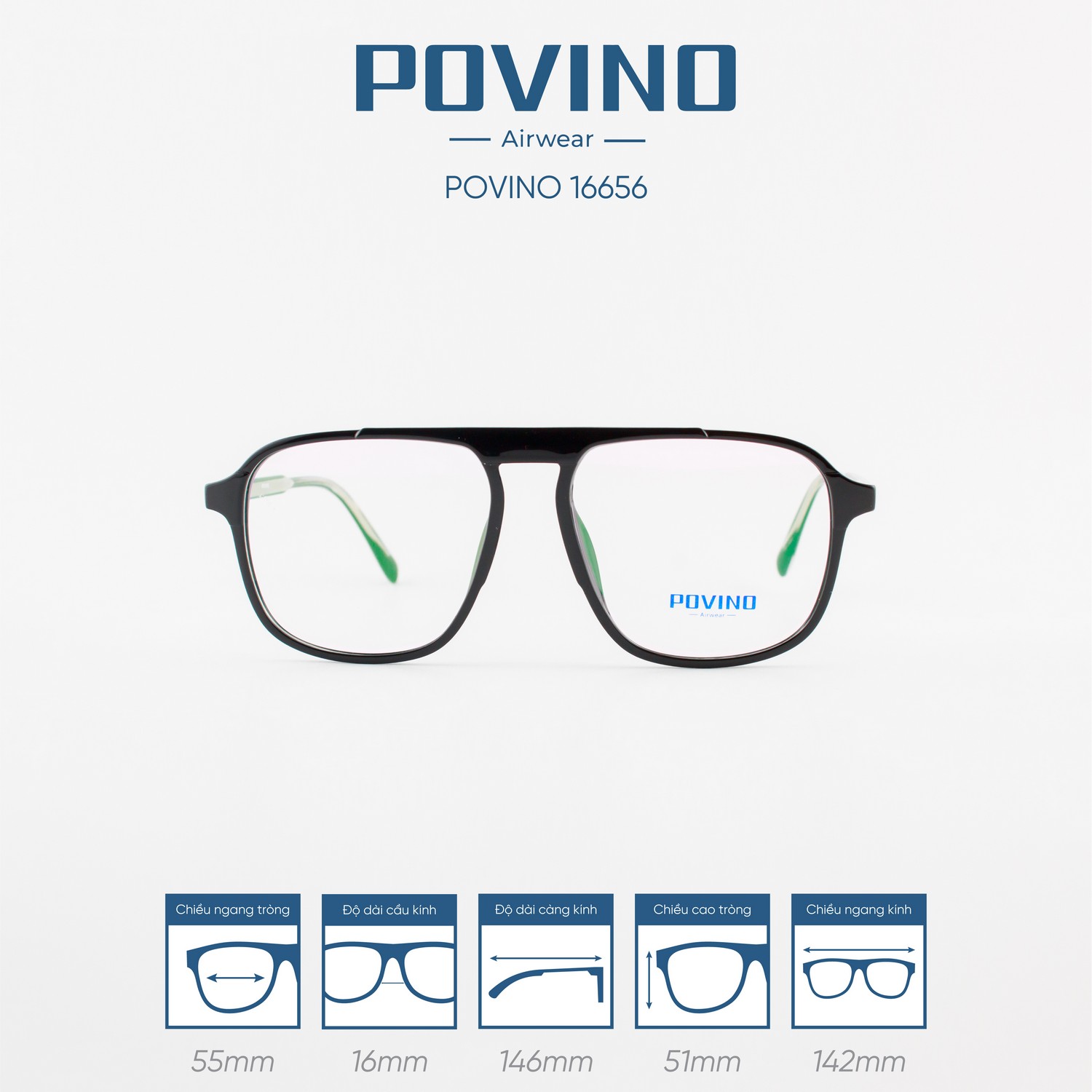 Gọng kính POVINO PO16656 mặt trước