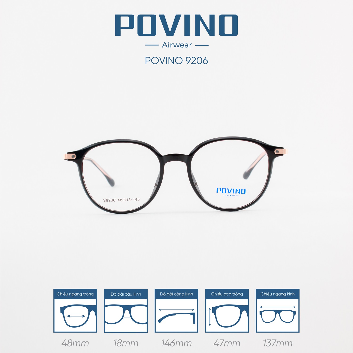 Gọng kính POVINO PO9206
