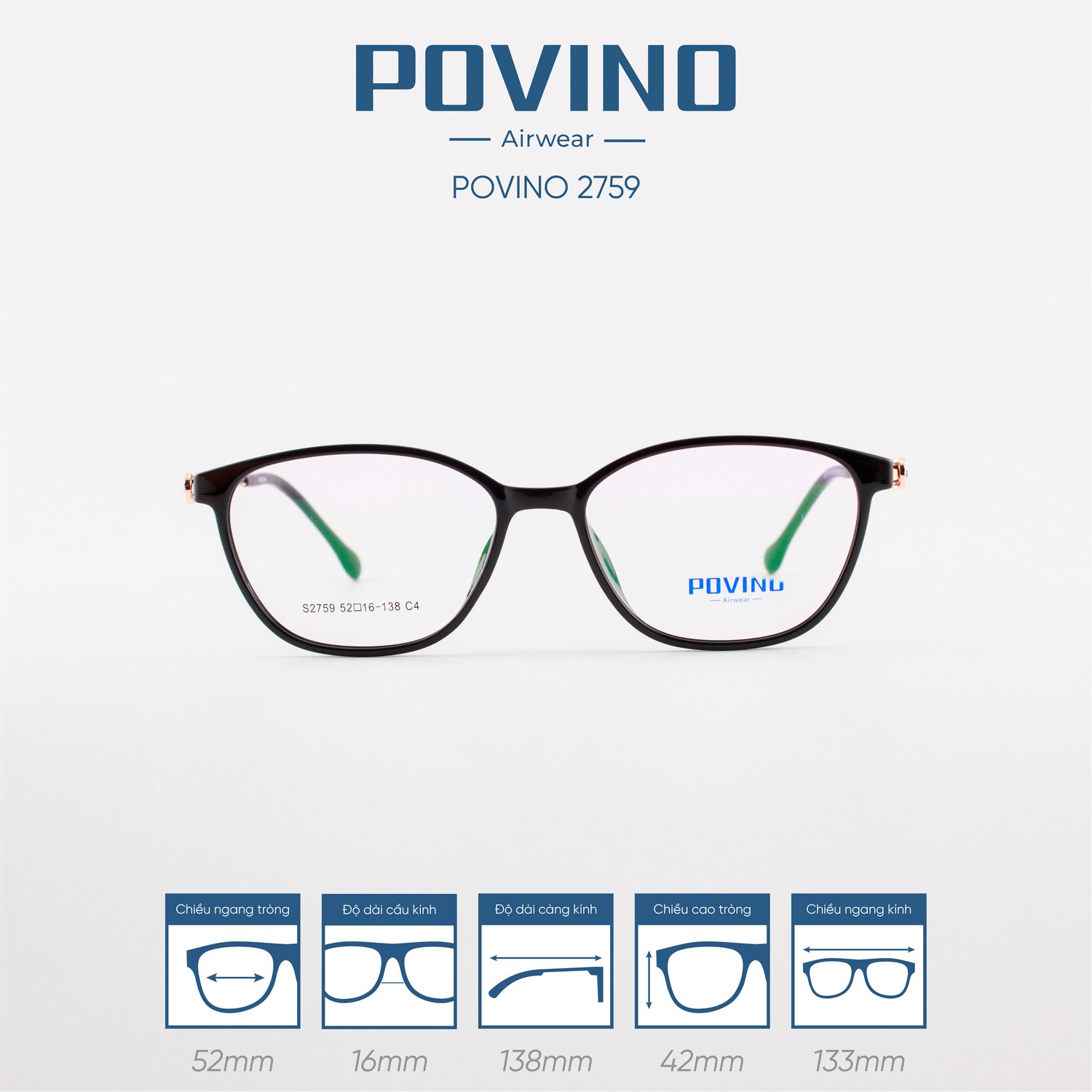 Gọng kính POVINO PO2759