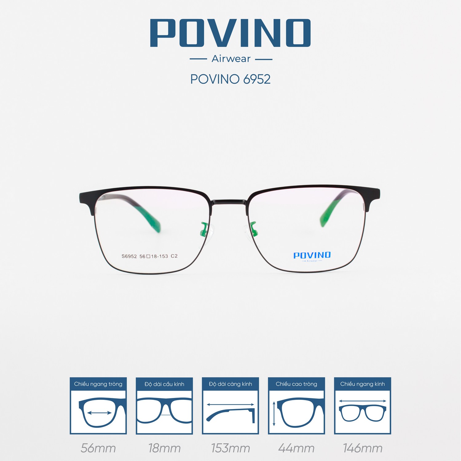 Gọng kính POVINO PO6952