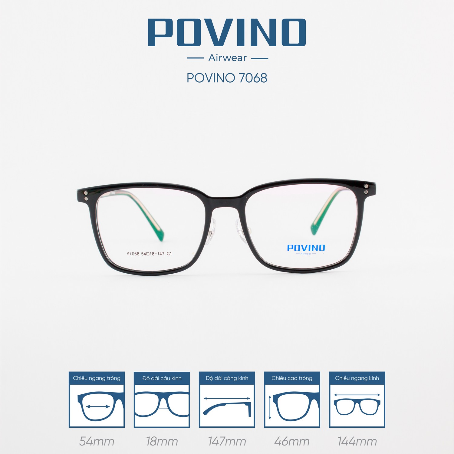 Gọng kính POVINO PO7068