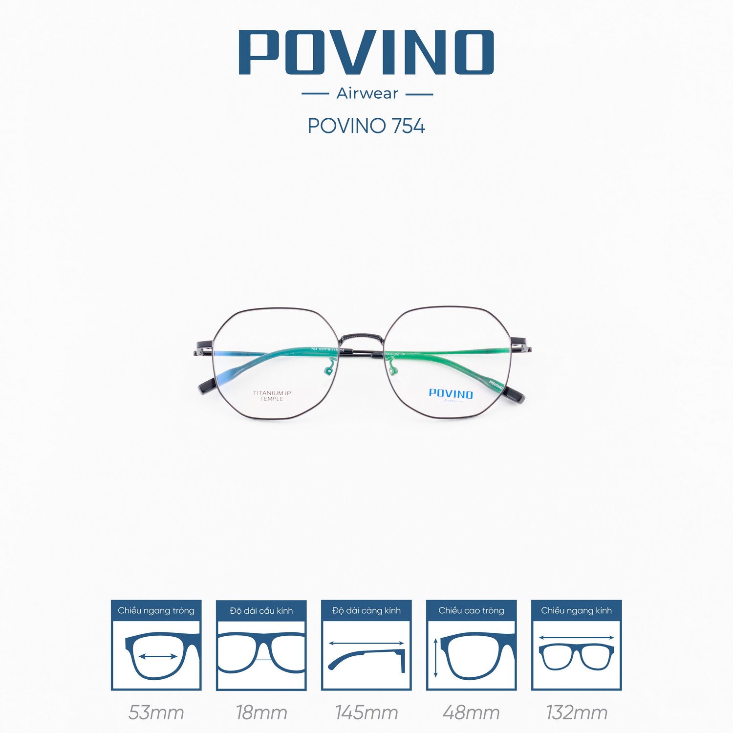 Gọng kính POVINO PO754 - Ảnh 5
