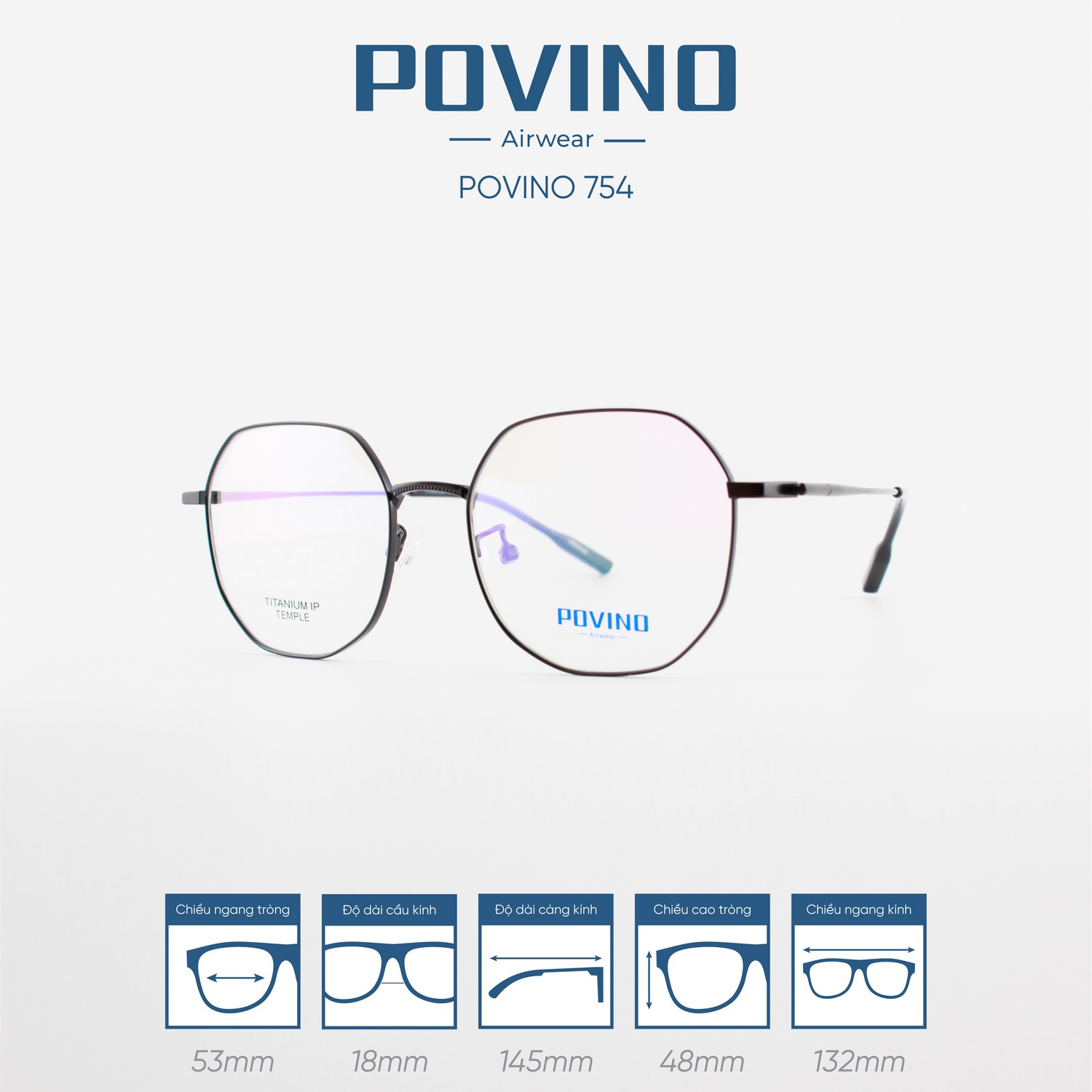 Gọng kính POVINO PO754 - Ảnh 3