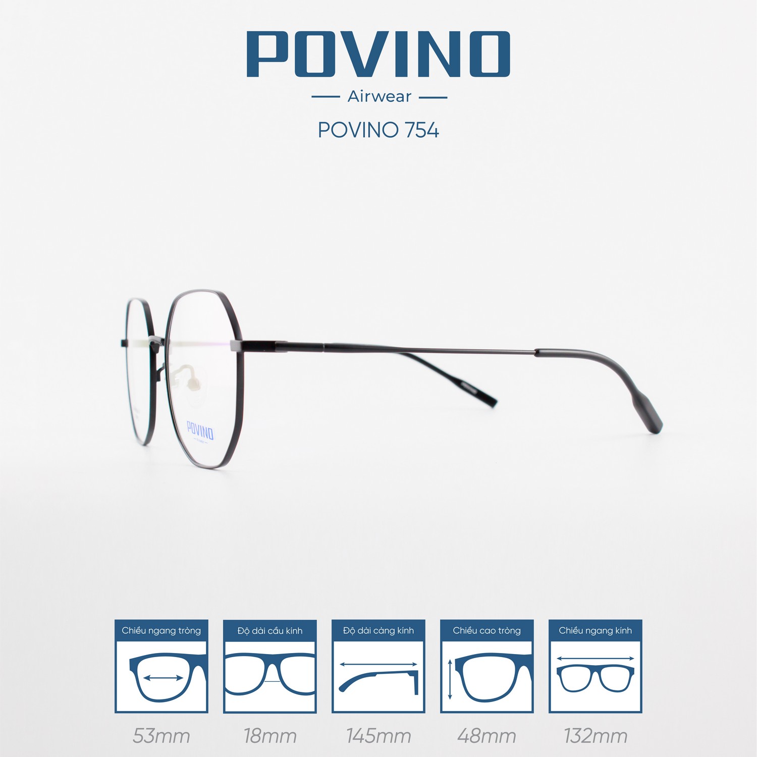 Gọng kính POVINO PO754 - Ảnh 8