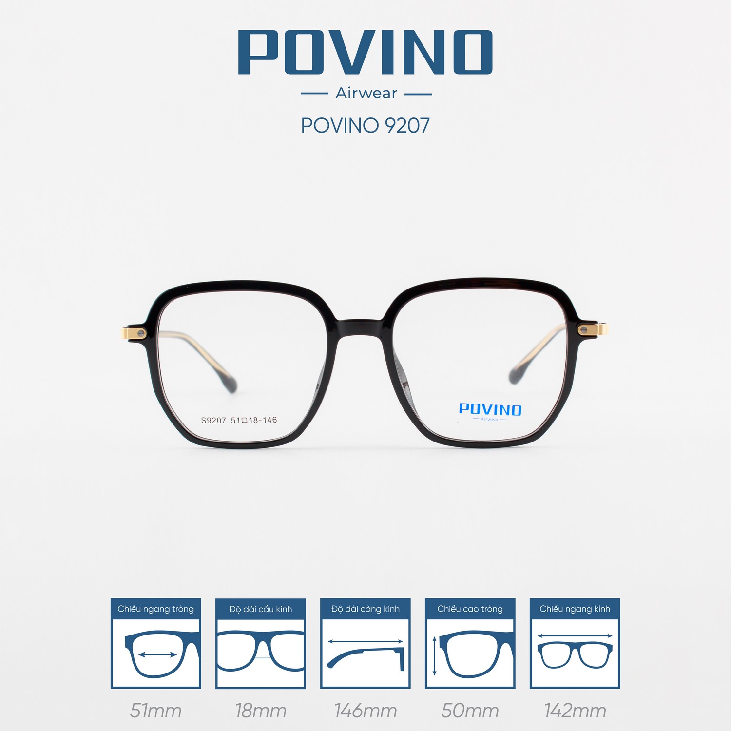 Gọng kính POVINO PO9207