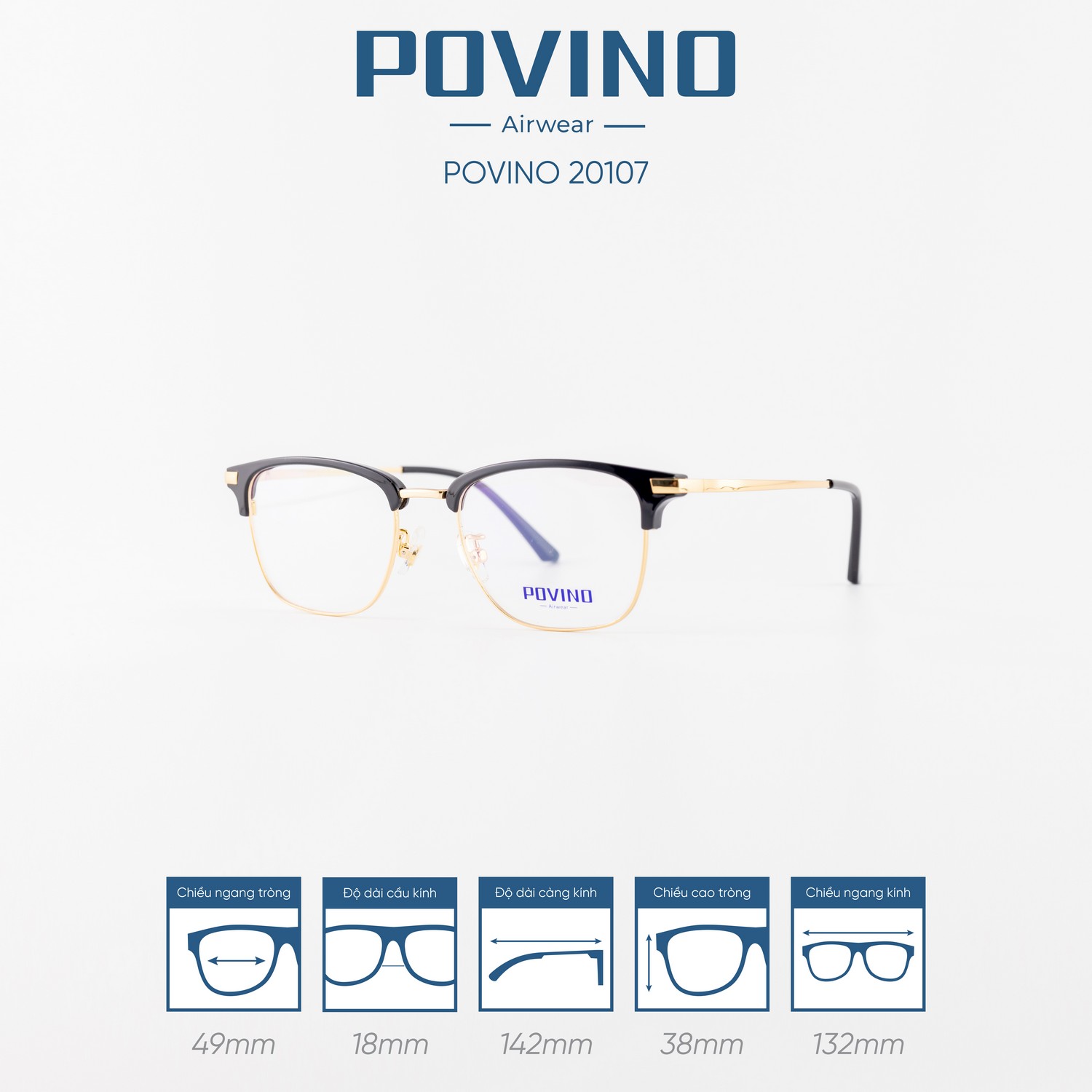 Gọng kính POVINO PO20107 - Ảnh 11