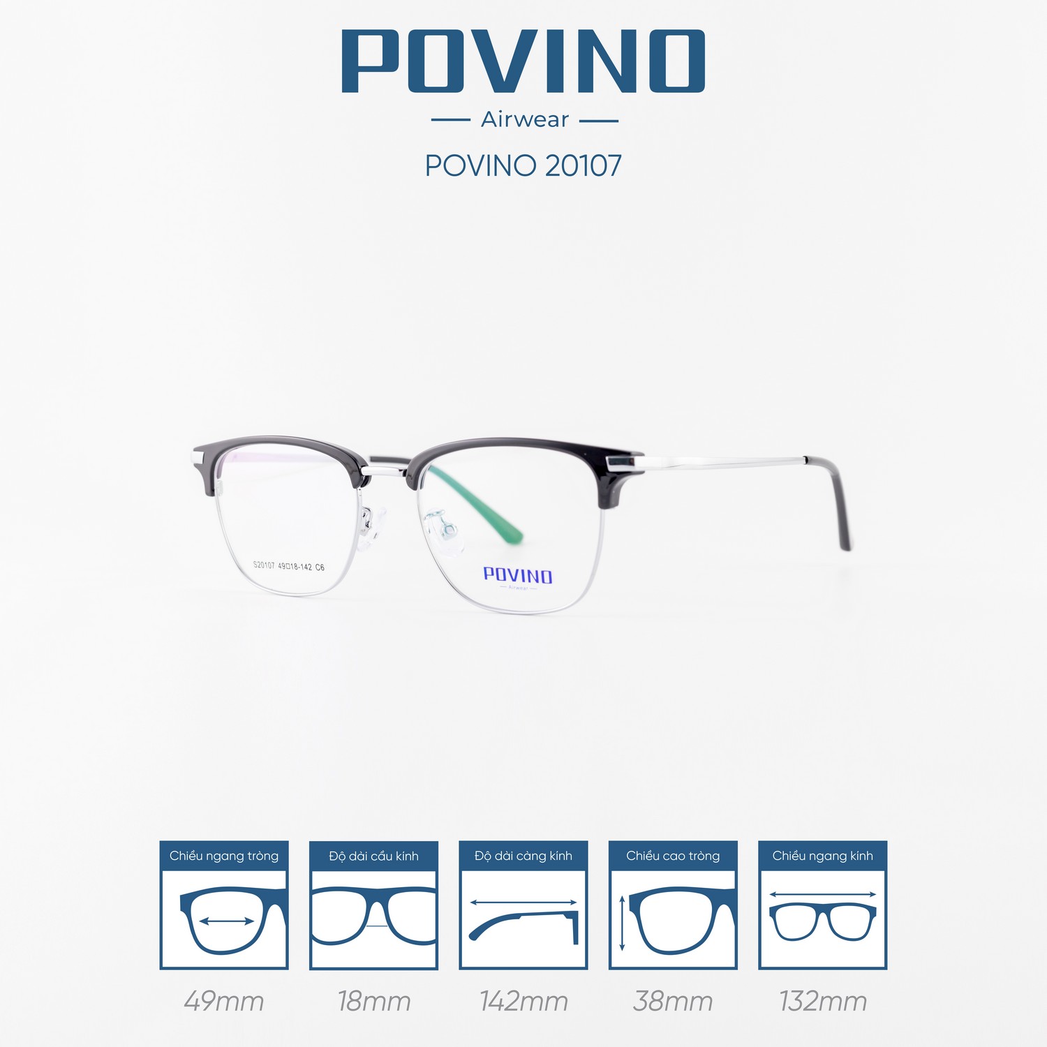 Gọng kính POVINO PO20107 - Ảnh 10