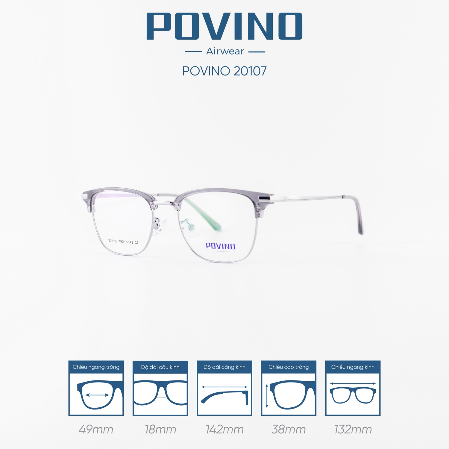 Gọng kính POVINO PO20107 - Ảnh 9