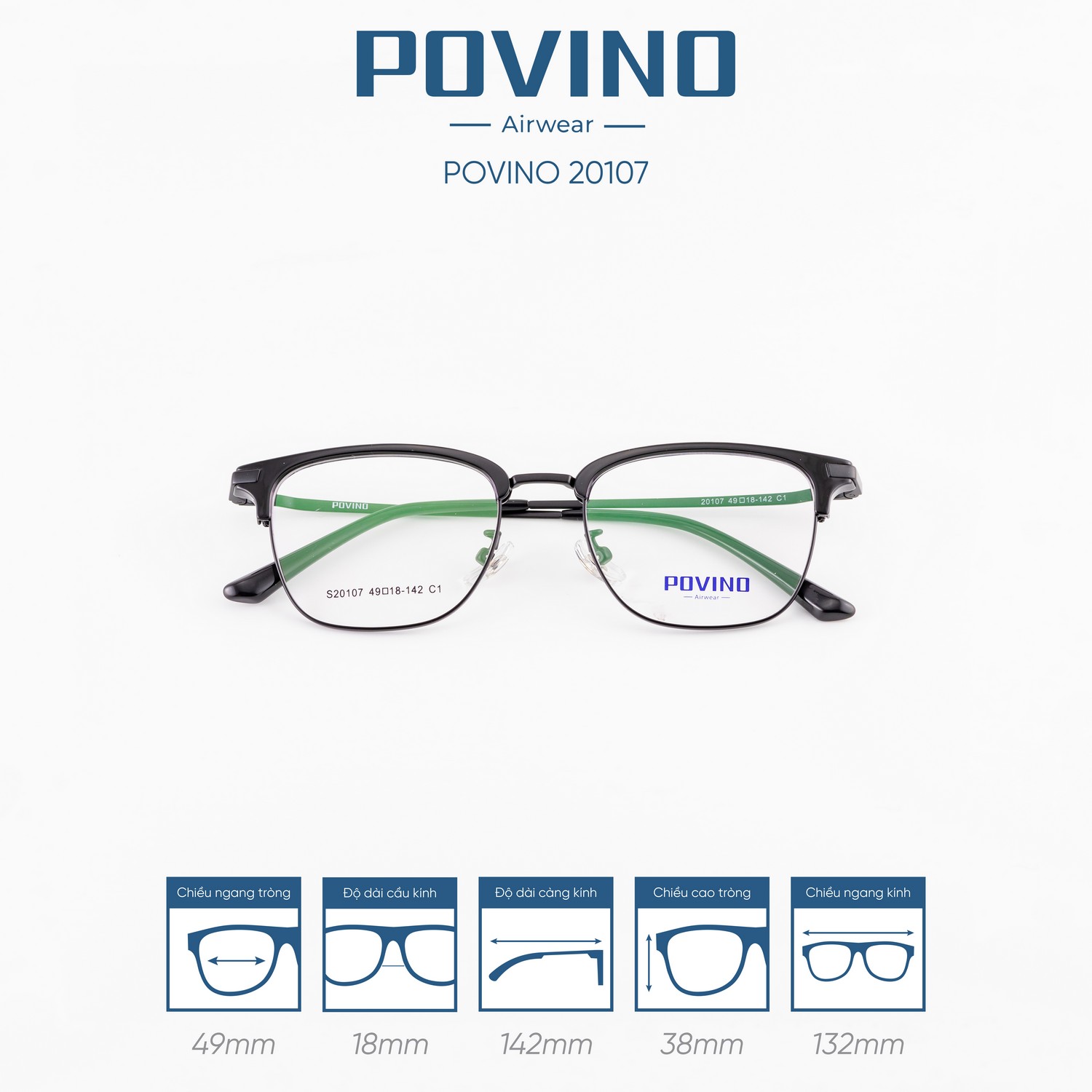 Gọng kính POVINO PO20107 - Ảnh 8
