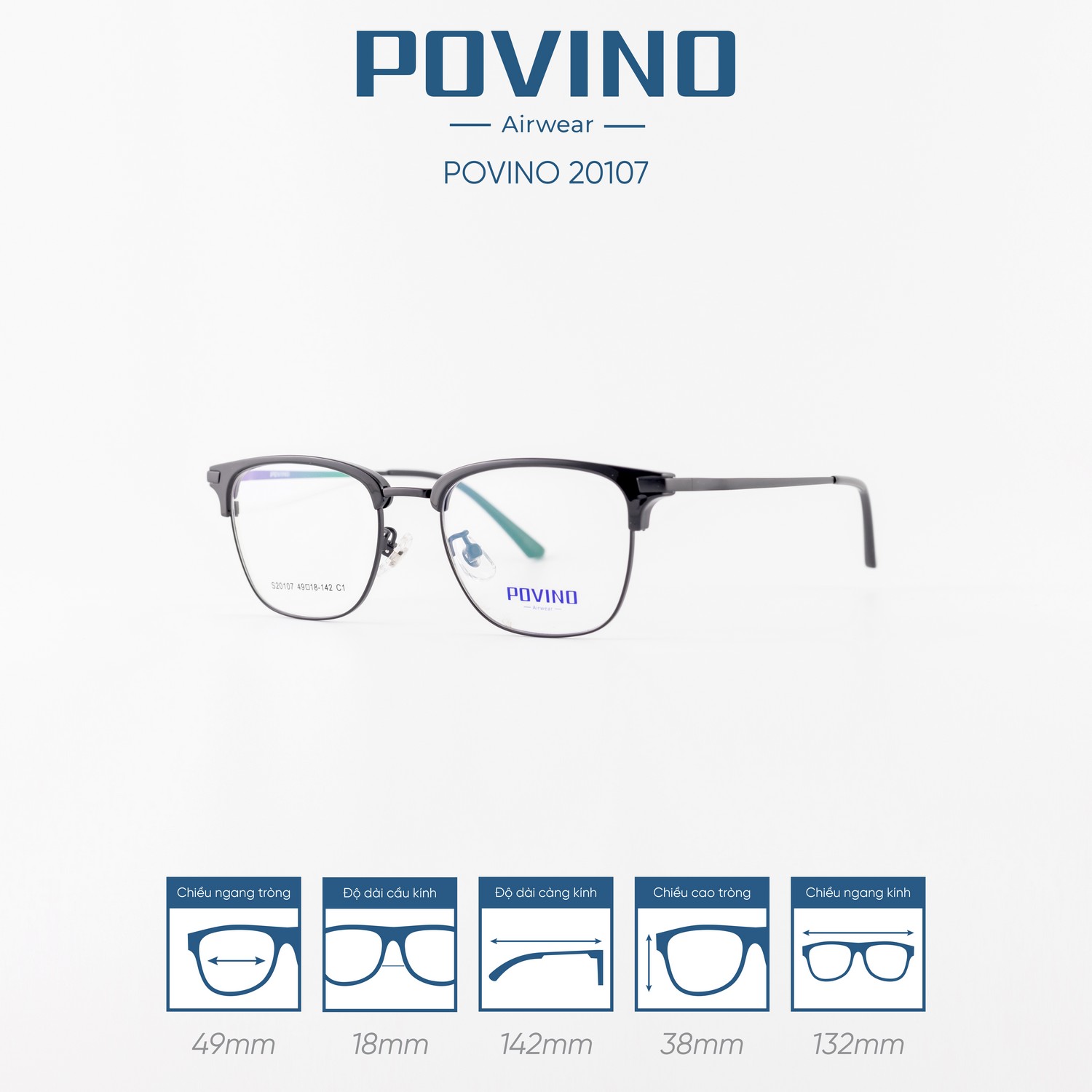 Gọng kính POVINO PO20107 - Ảnh 6