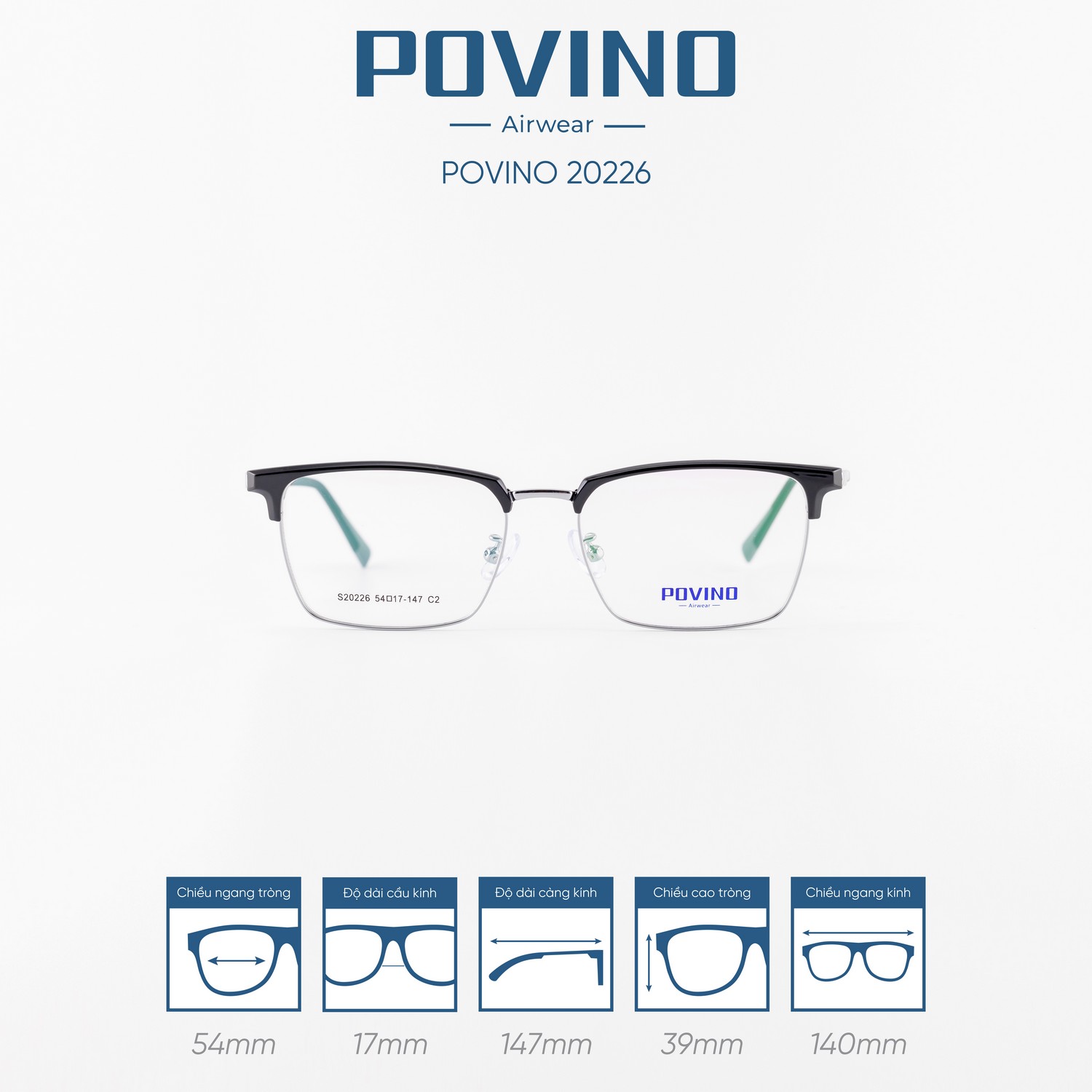 Gọng kính POVINO PO20226