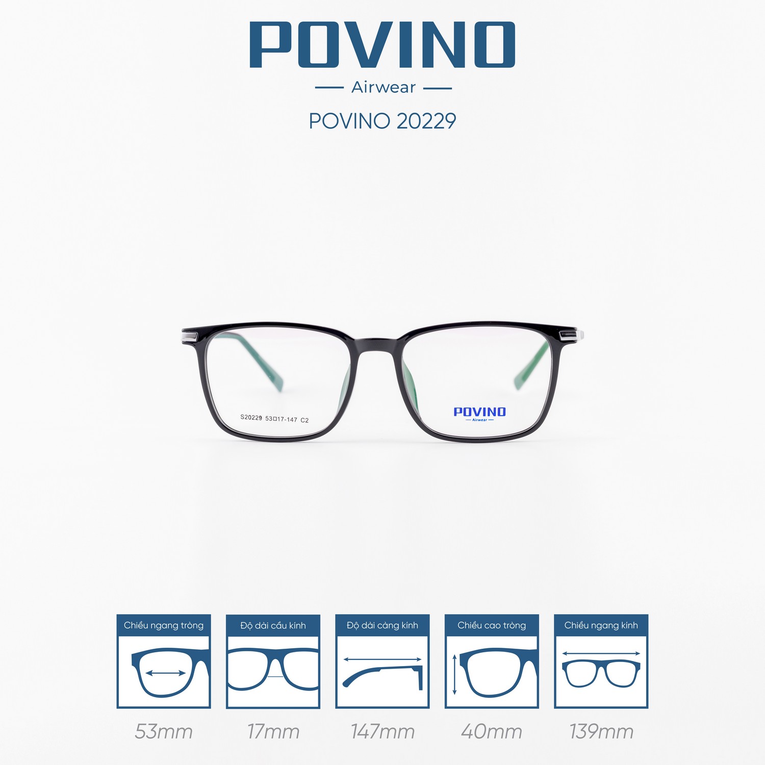 Gọng kính POVINO PO20229