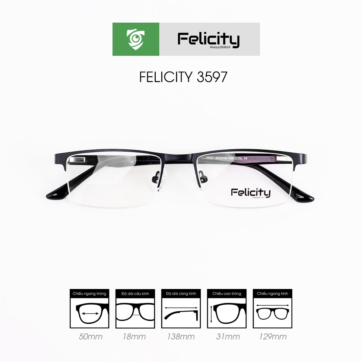 Gọng kính FELICITY 3597 - Ảnh 5