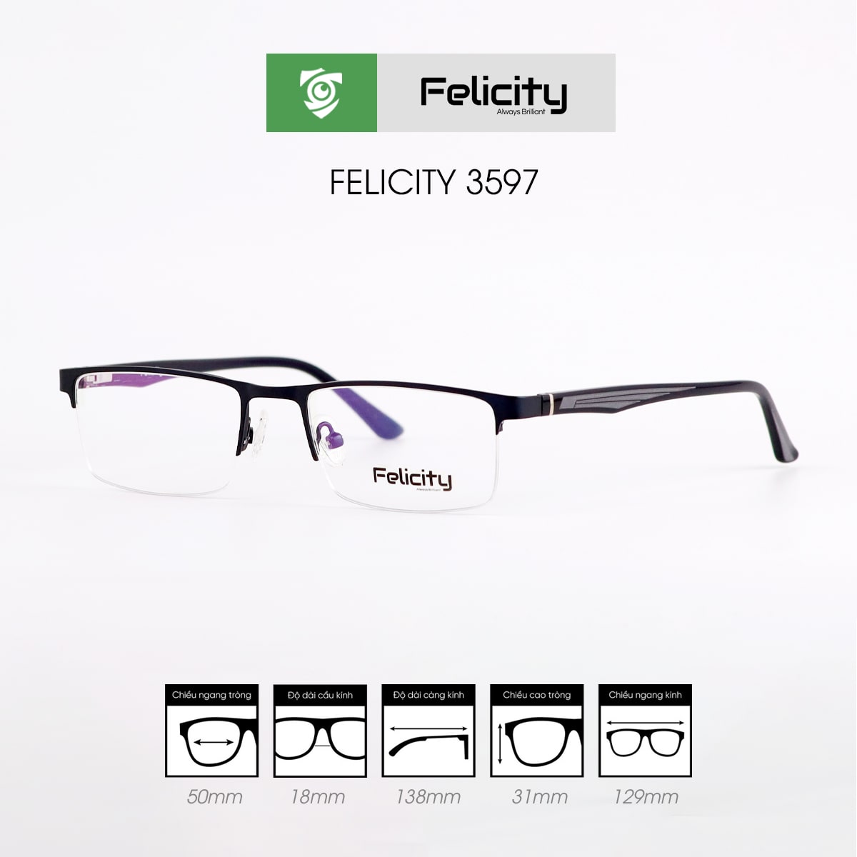 Gọng kính FELICITY 3597 - Ảnh 3