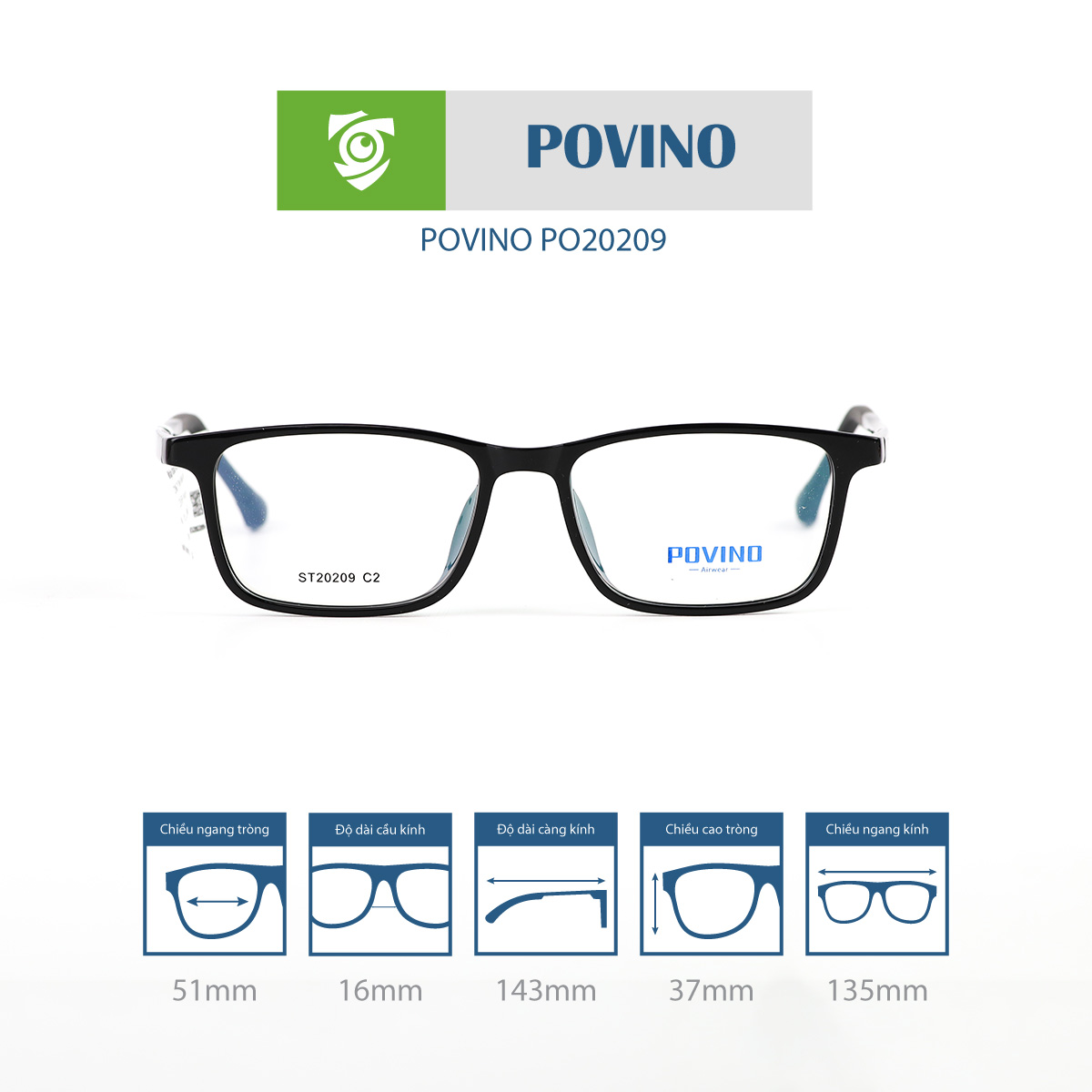 Gọng kính POVINO PO20209