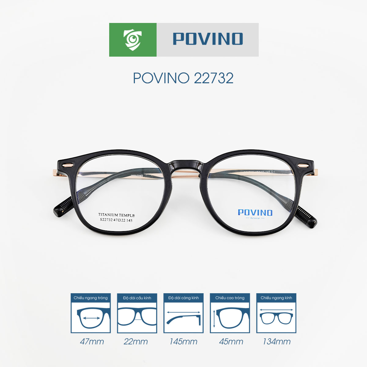 Gọng kính POVINO PO22732 - Ảnh 9