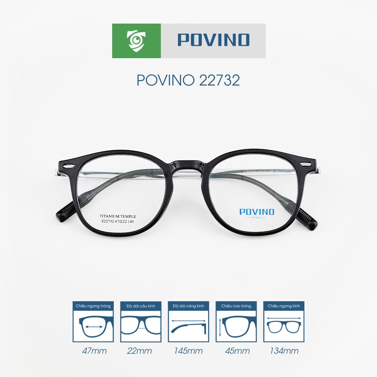 Gọng kính POVINO PO22732 - Ảnh 8