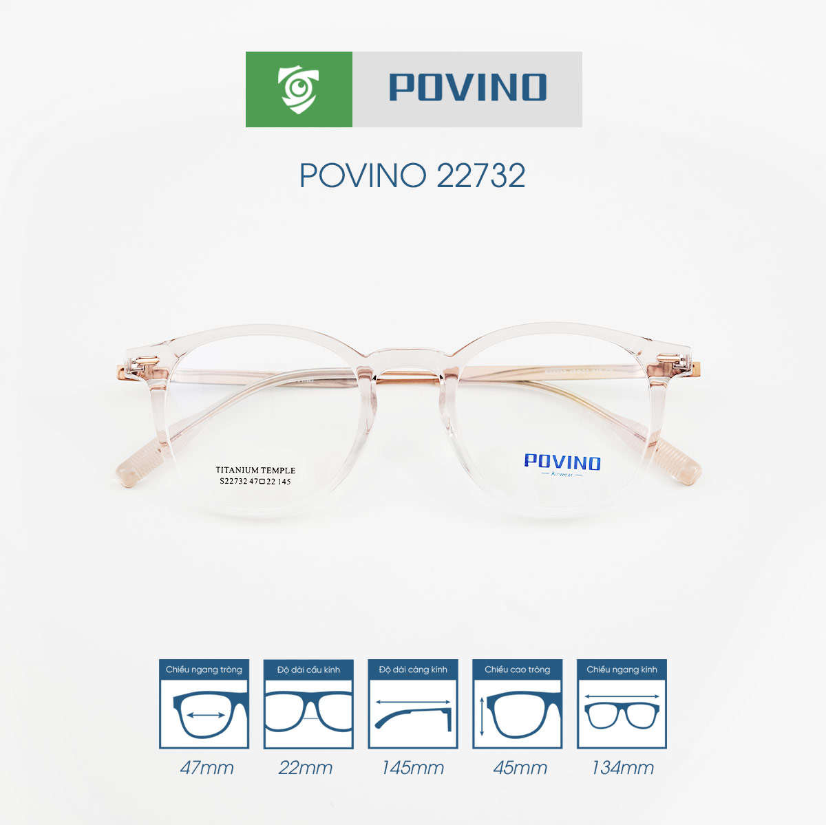 Gọng kính POVINO PO22732 - Ảnh 12