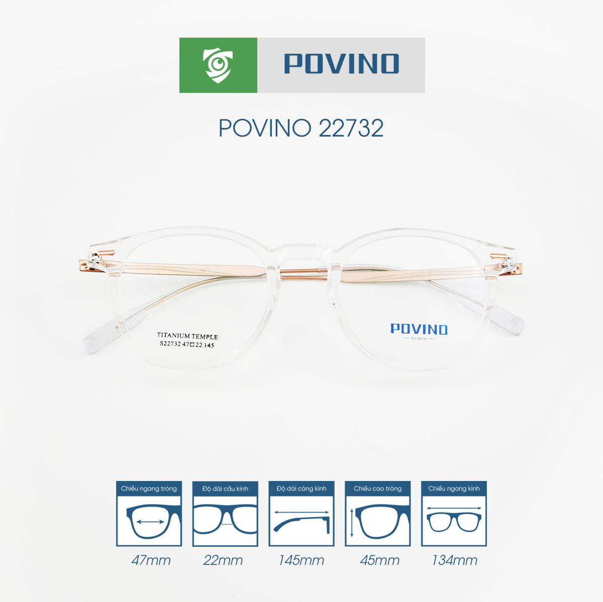 Gọng kính POVINO PO22732 - Ảnh 11