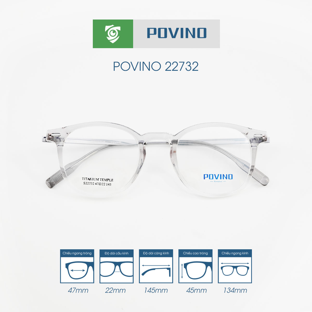 Gọng kính POVINO PO22732 - Ảnh 10