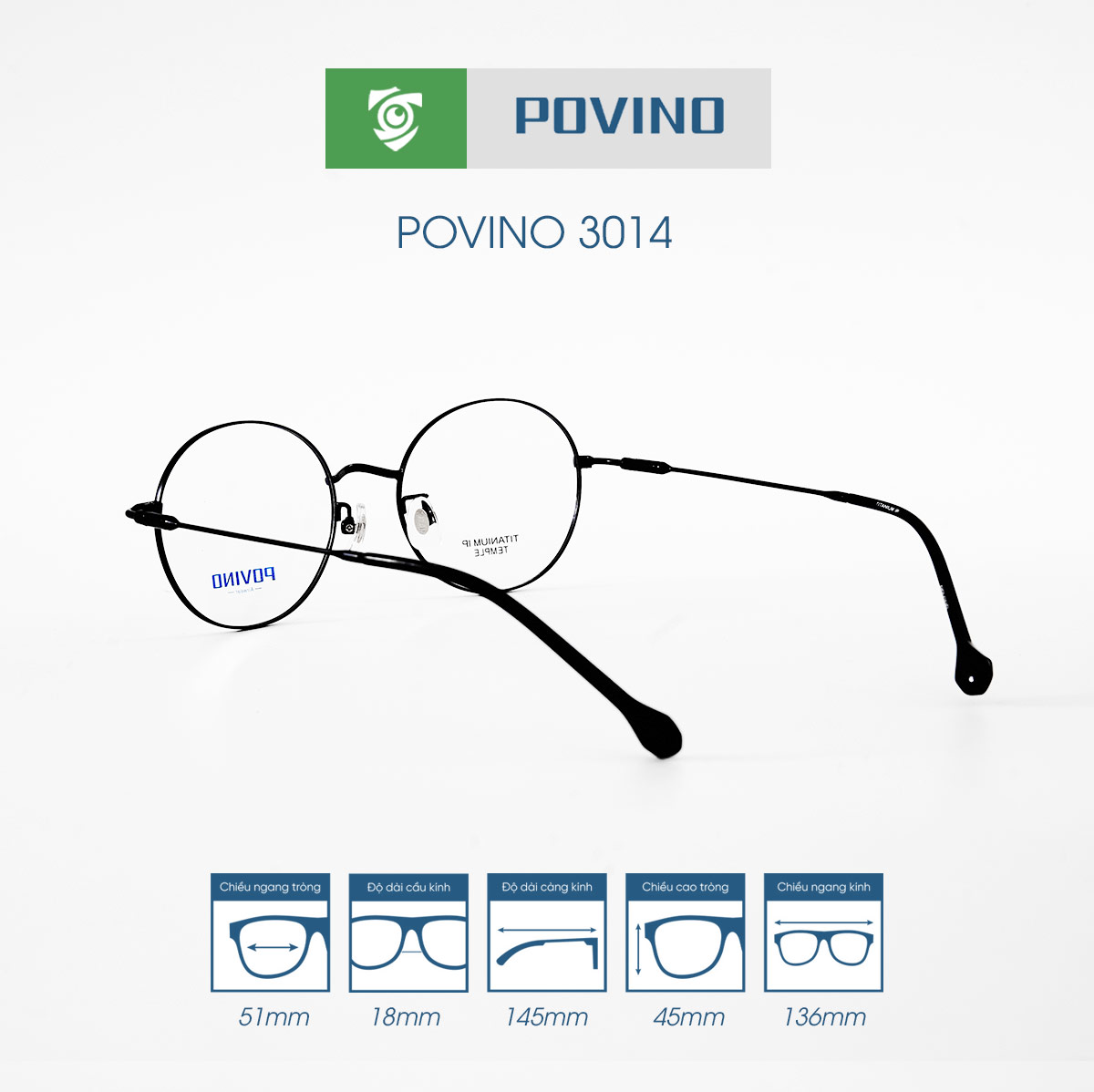 Gọng kính POVINO PO3014 - Ảnh 6