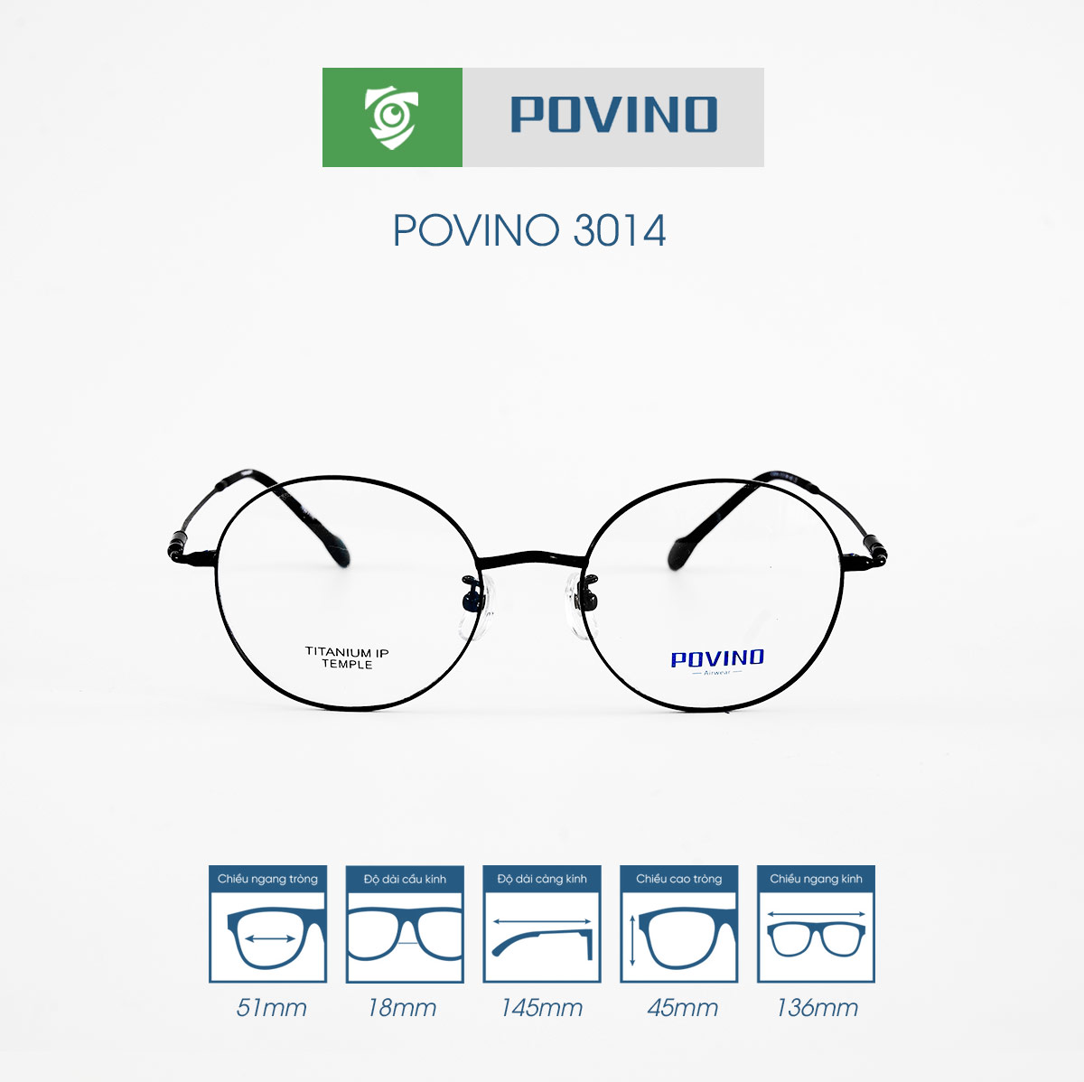 Gọng kính POVINO PO3014