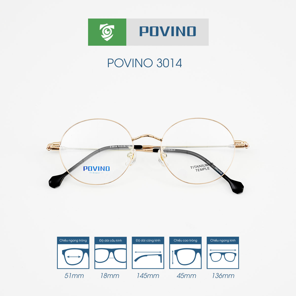 Gọng kính POVINO PO3014 - Ảnh 9
