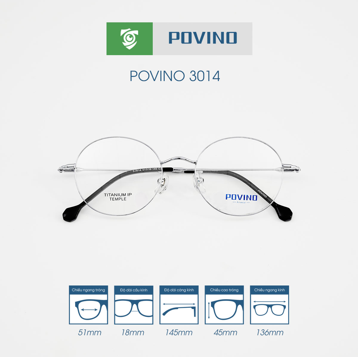 Gọng kính POVINO PO3014 - Ảnh 8
