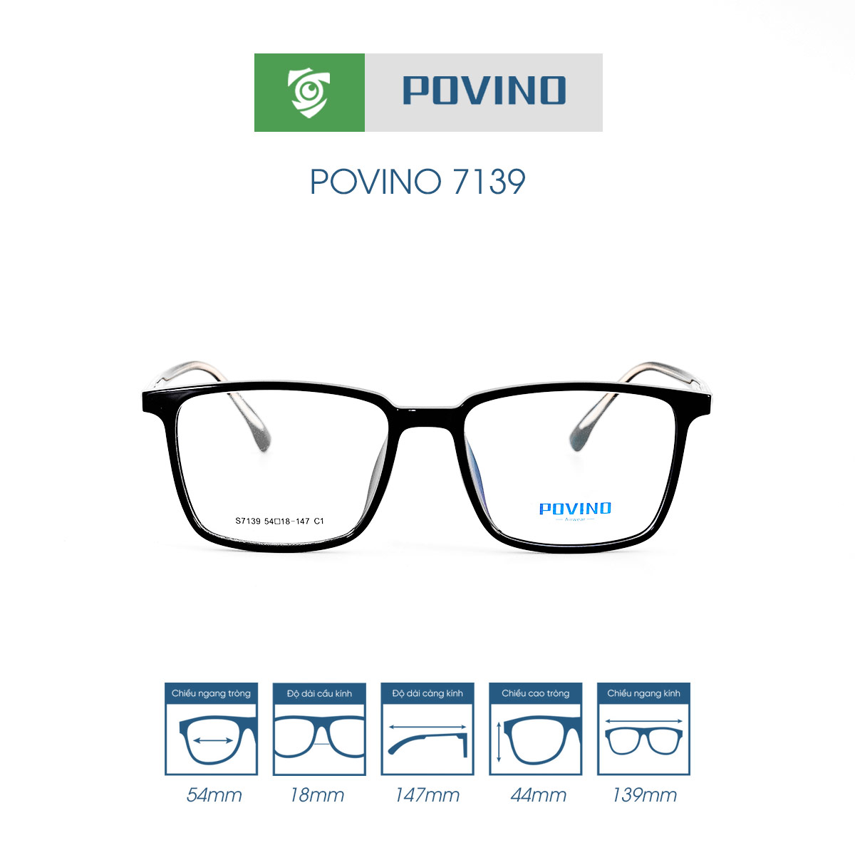 Gọng kính POVINO PO7139