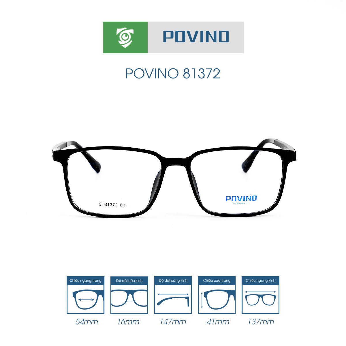 Gọng kính POVINO PO81372