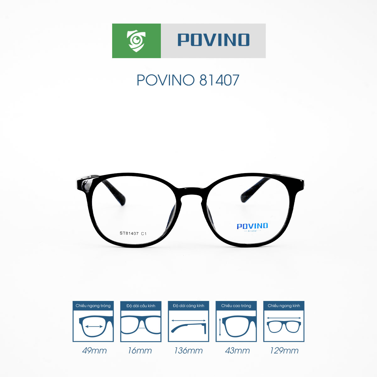 Gọng kính POVINO PO81407