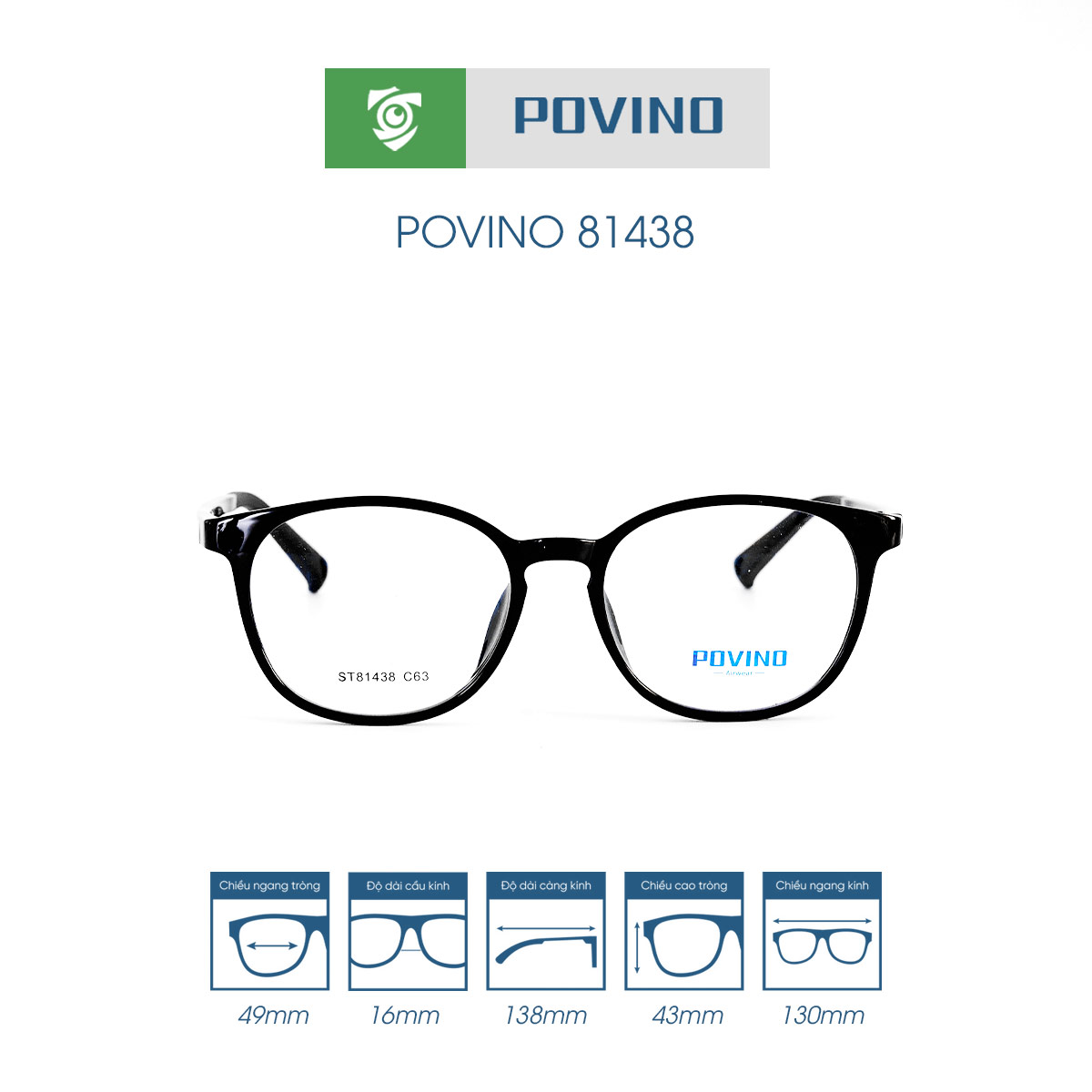 Gọng kính POVINO PO81438