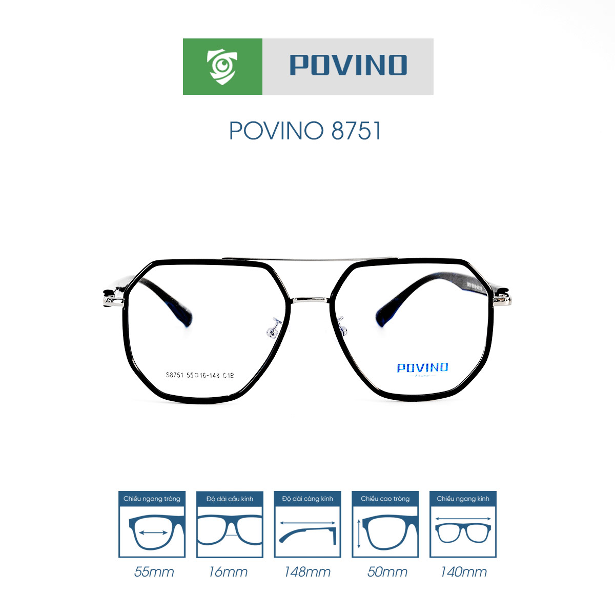 Gọng kính POVINO PO8751