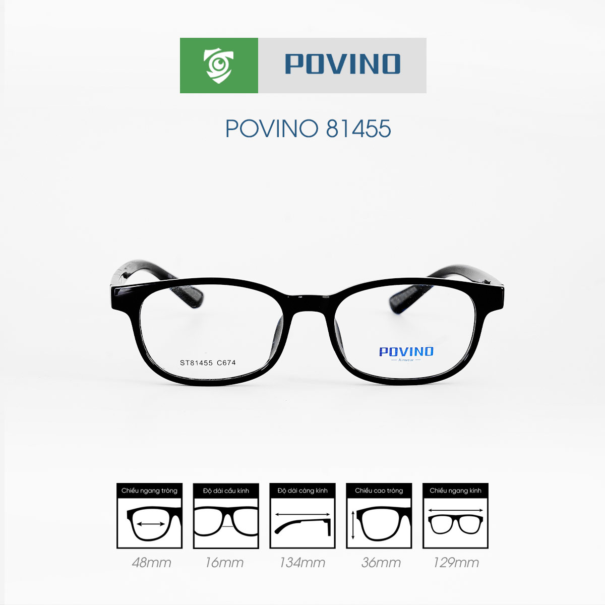 Gọng kính POVINO PO81455