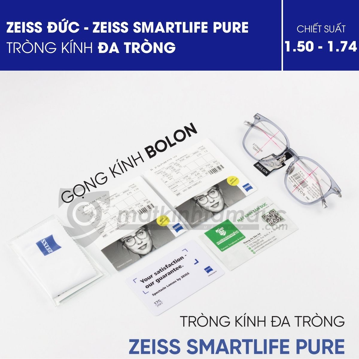 Tròng kính đa tròng ZEISS SmartLife Pure