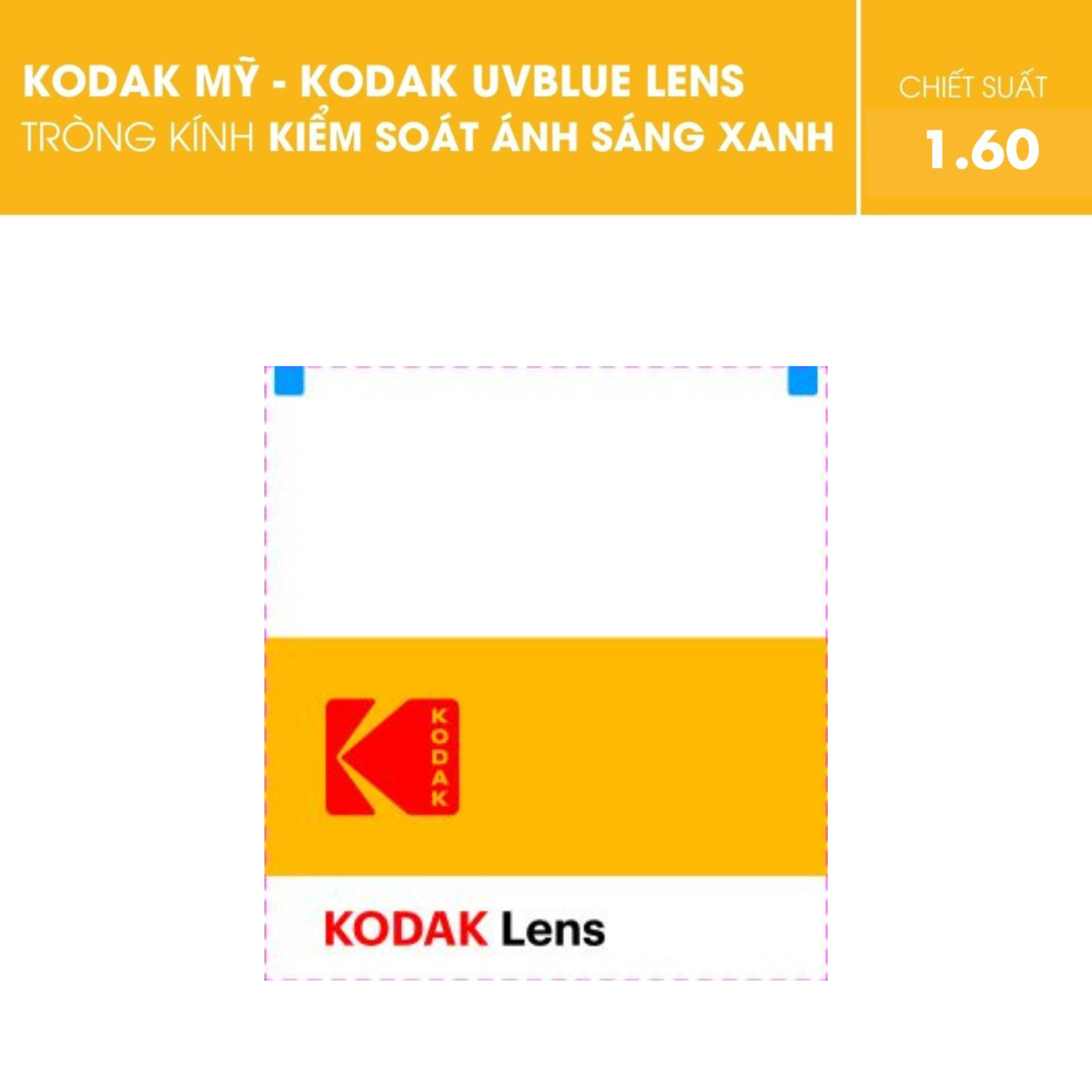 Tròng kính Kodak UVBlue Lens kiểm soát ánh sáng xanh