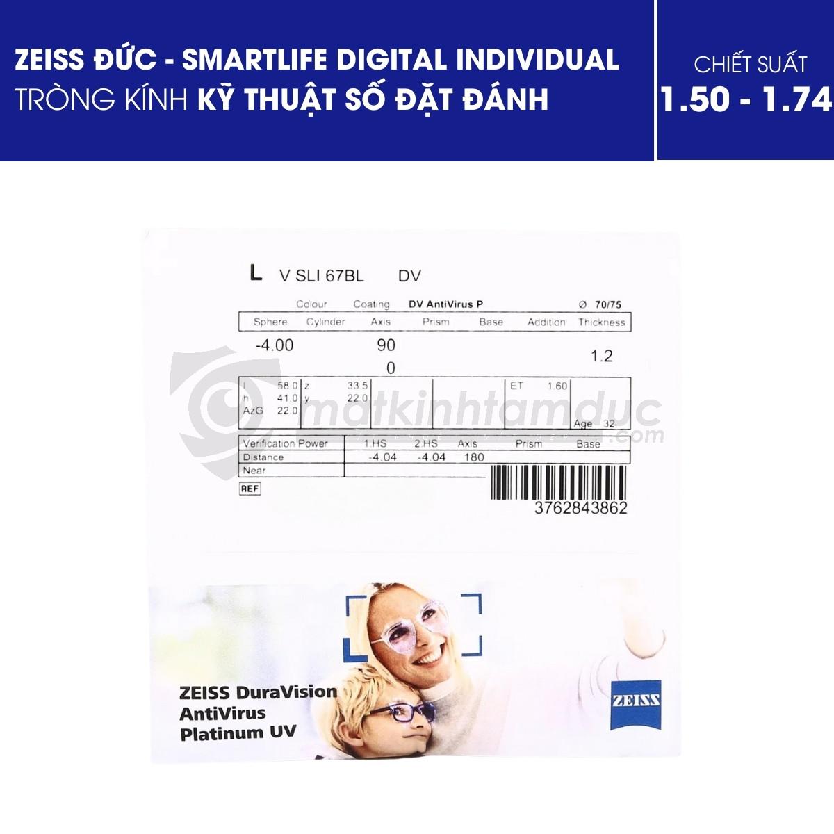 Tròng kính ZEISS SmartLife Digital Individual