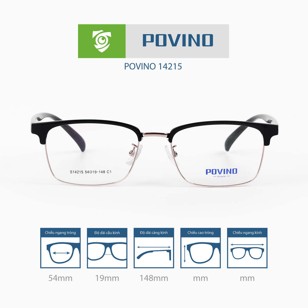Gọng kính POVINO PO14215