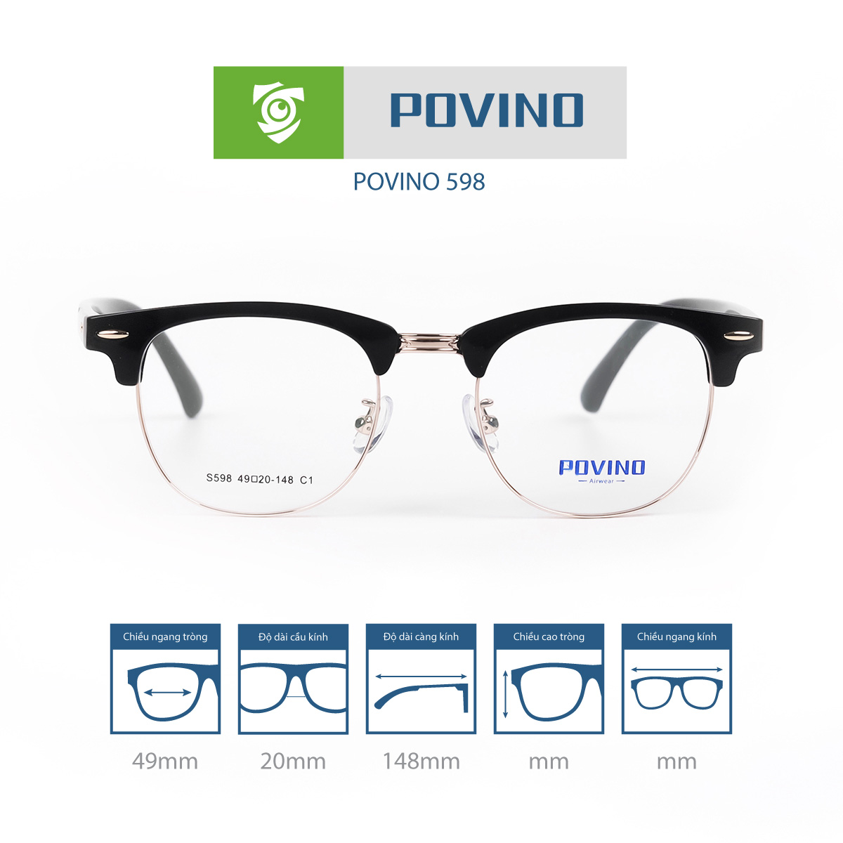 Gọng kính POVINO PO598
