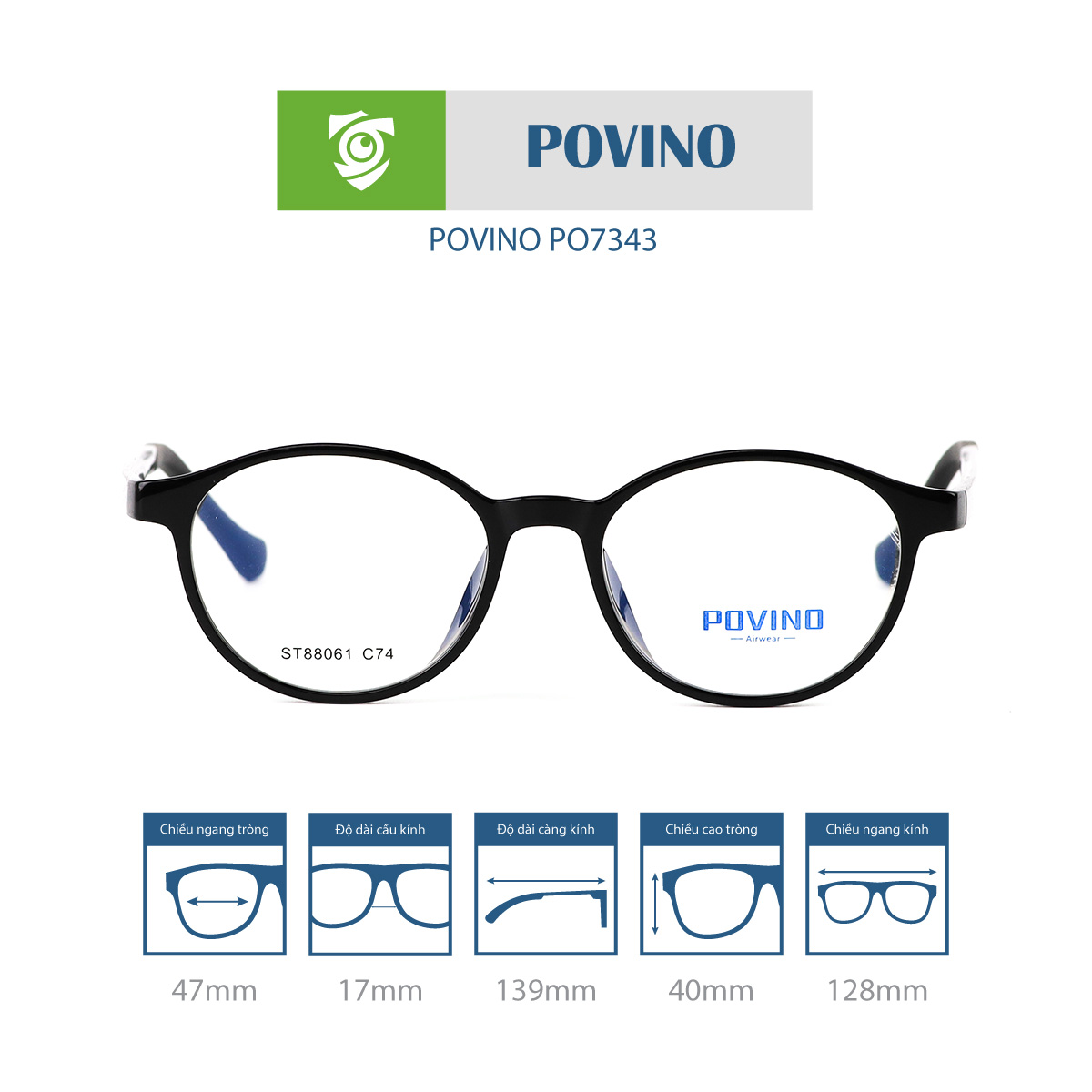 Gọng kính POVINO PO7343