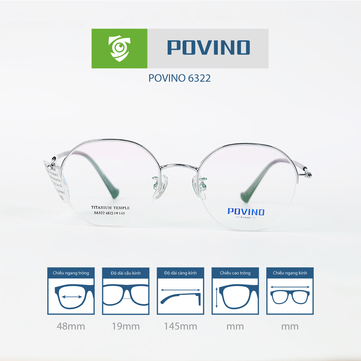 Gọng kính POVINO PO6322