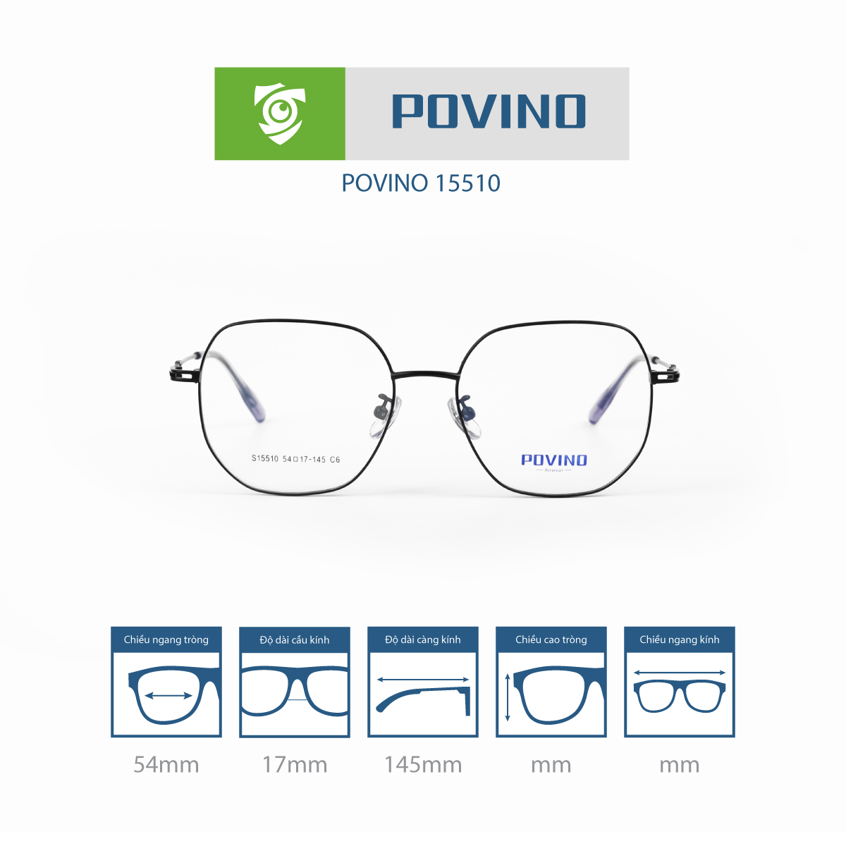 Gọng kính POVINO PO15510