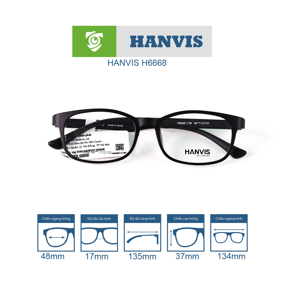 Gọng kính HANVIS H6668