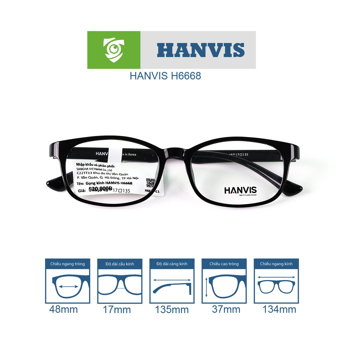 Gọng kính HANVIS H6668