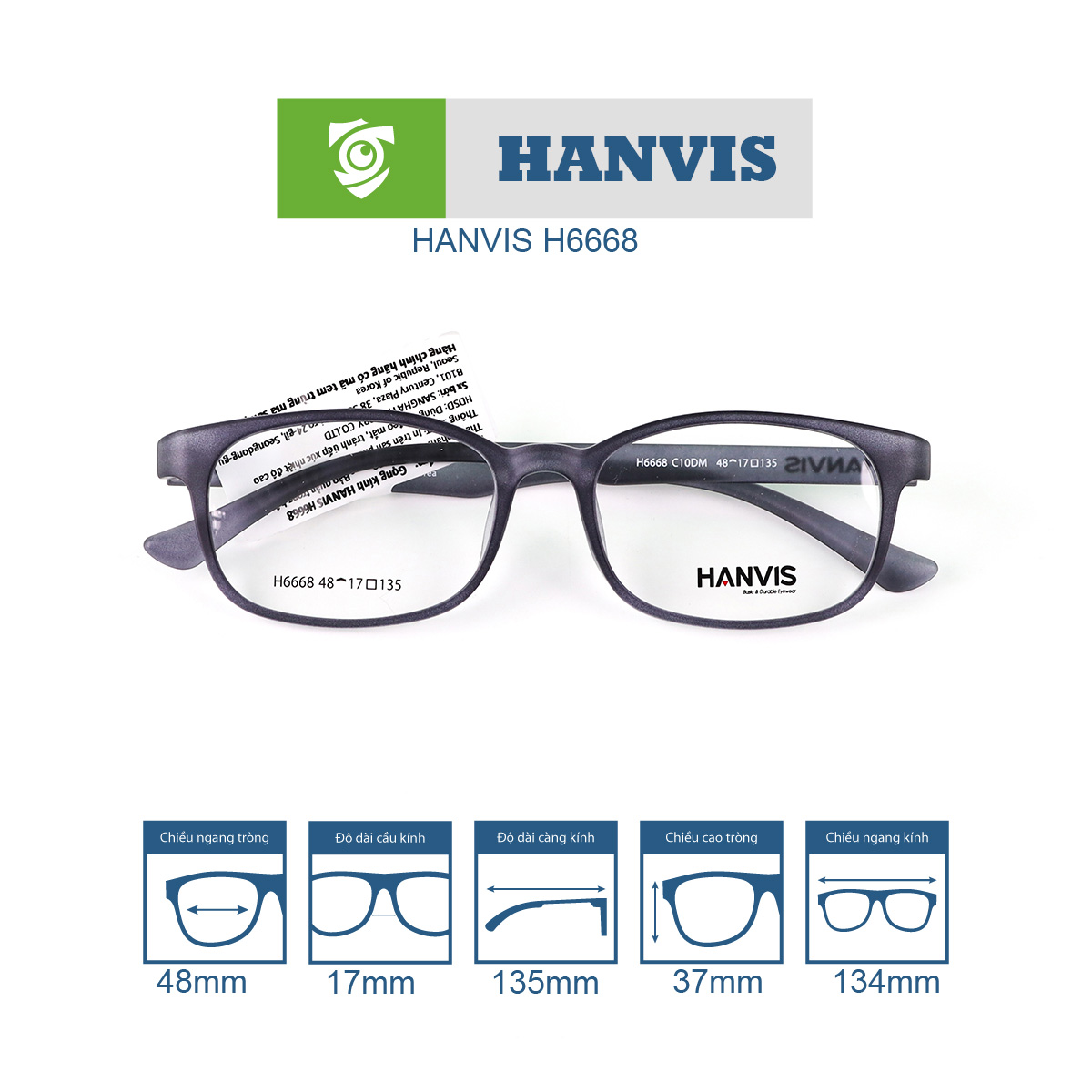 Gọng kính HANVIS H6668
