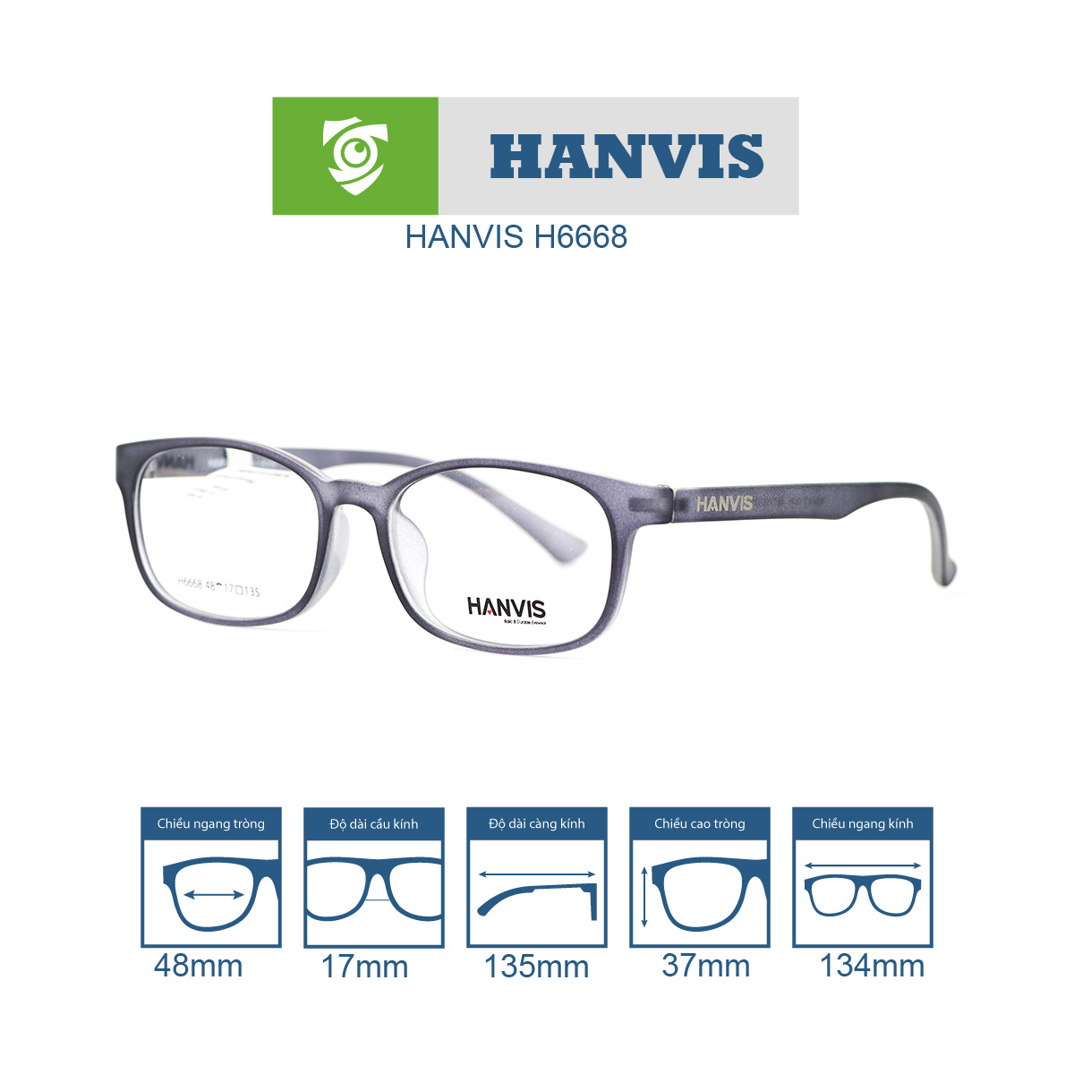 Gọng kính HANVIS H6668