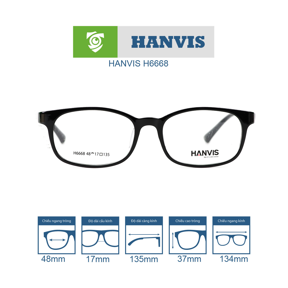 Gọng kính HANVIS H6668
