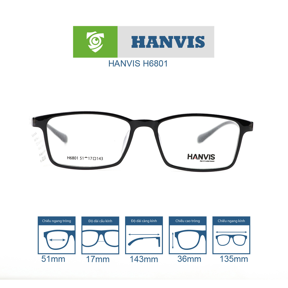Gọng kính HANVIS H6801