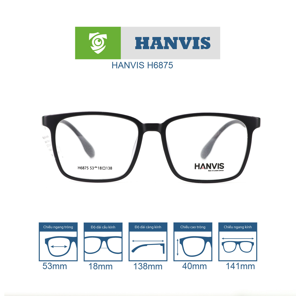 Gọng kính HANVIS H6875