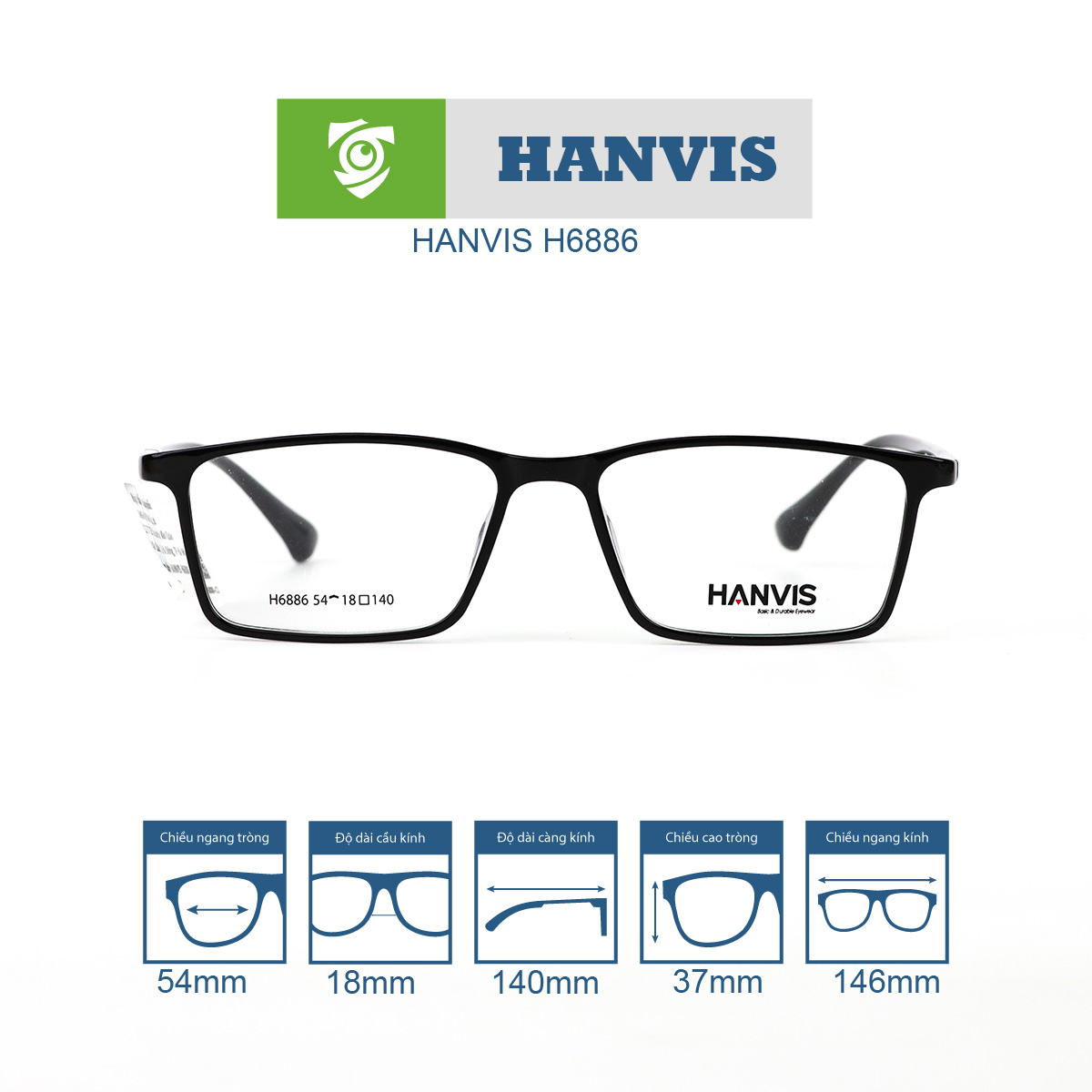gọng kính HANVIS H6886